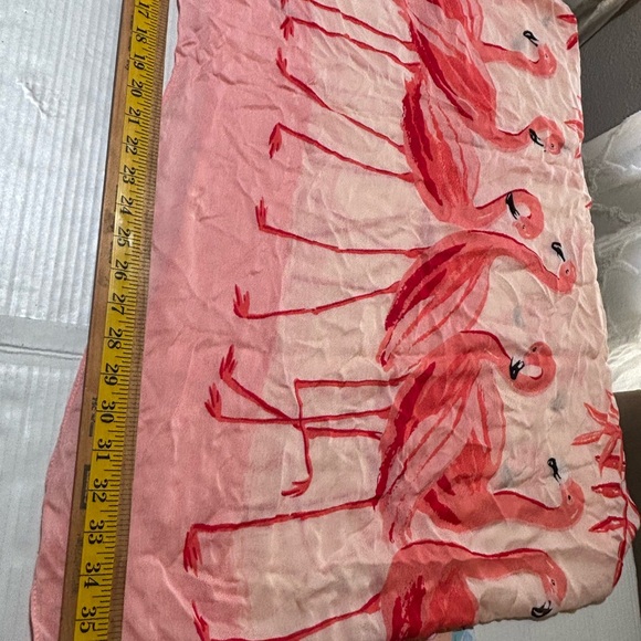 kate spade Pink Flamingo Print Lightweight Scarf - Picture 7 of 10
